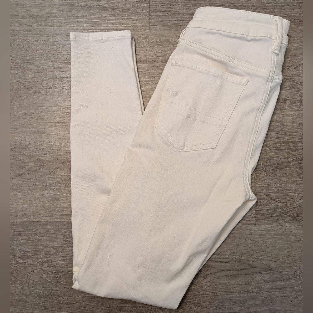 American Eagle Outfitters Women's Off-White Skinny Jeans